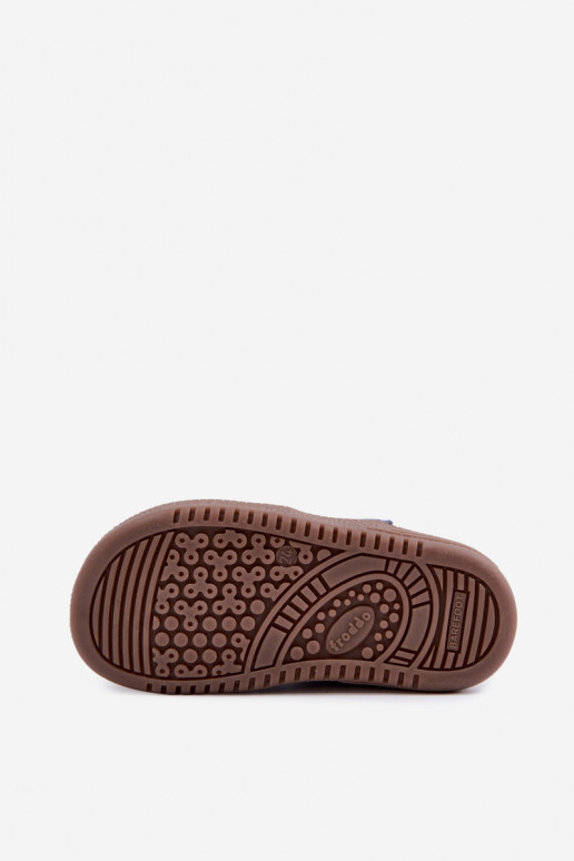 Chaussures en daim pour enfants bleu foncé Barefoot Froddo G2110157