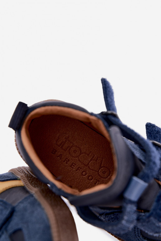 Chaussures en daim pour enfants bleu foncé Barefoot Froddo G2110157