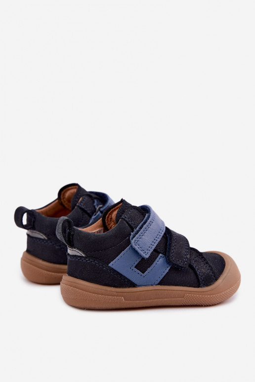 Chaussures en cuir pour enfants bleu foncé Barefoot Froddo G2130380