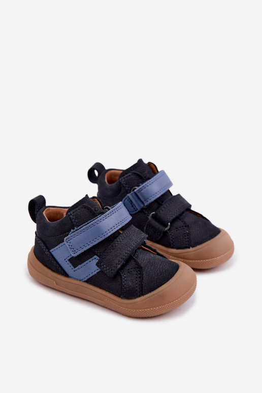 Chaussures en cuir pour enfants bleu foncé Barefoot Froddo G2130380