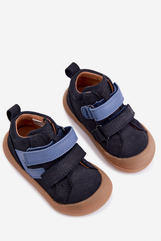 Chaussures en cuir pour enfants bleu foncé Barefoot Froddo G2130380