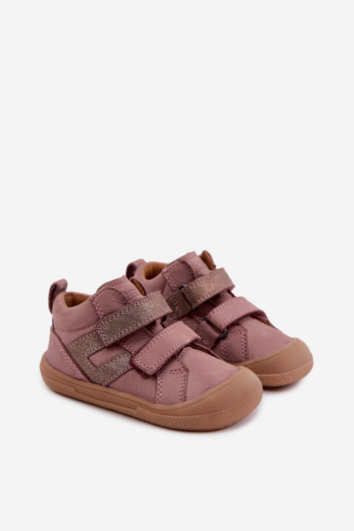 Chaussures en cuir pour enfants Barefoot FRODDO G2130380-3 en rose