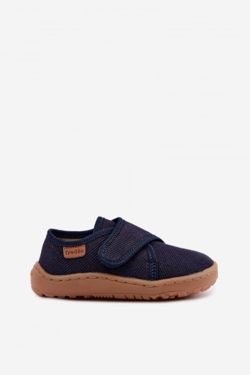 Chaussons pour enfants garçons avec fermetures adhésives Barefoot Froddo G1700438 en bleu foncé 2