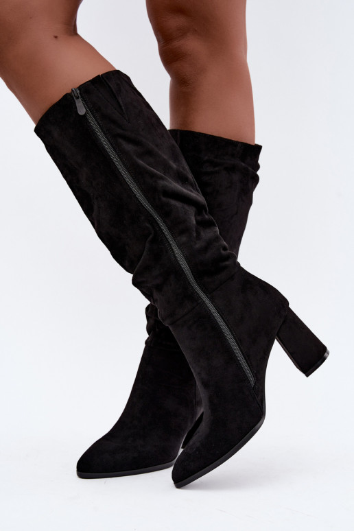 Bottes isolées pour femmes hautes avec talons en noir Raleya