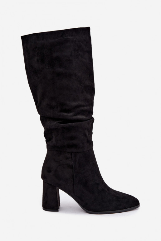 Bottes isolées pour femmes hautes avec talons en noir Raleya