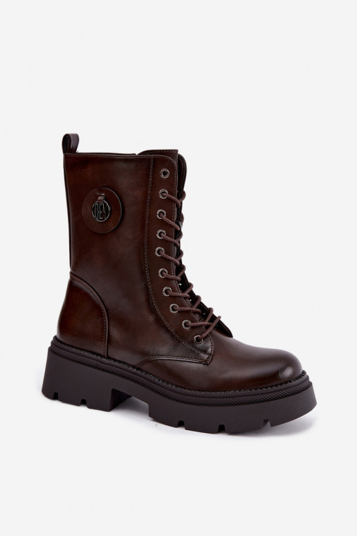 Bottines pour femmes chauffées en marron Livela