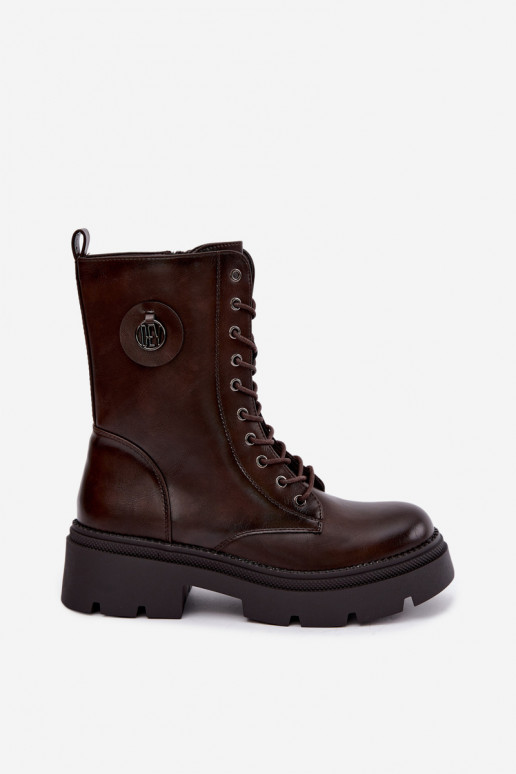 Bottines pour femmes chauffées en marron Livela
