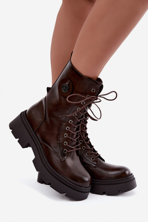 Bottines pour femmes chauffées en marron Livela
