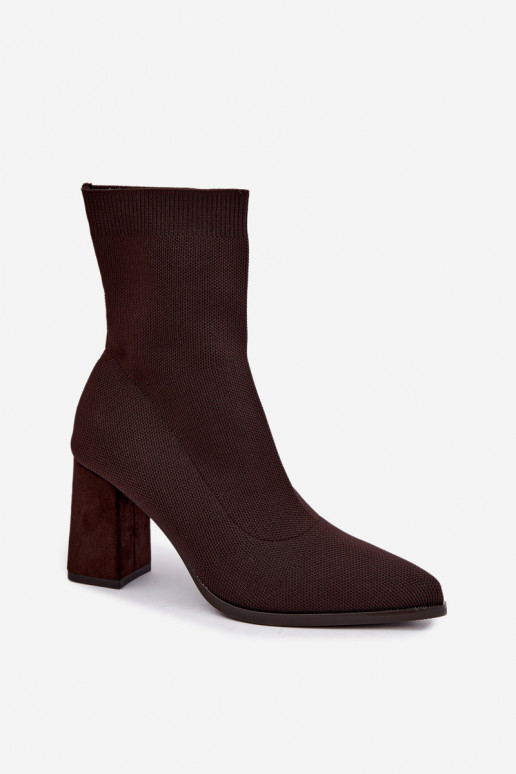 Bottines pour femmes chauffées en modèle slip-on marron Tai turiressa