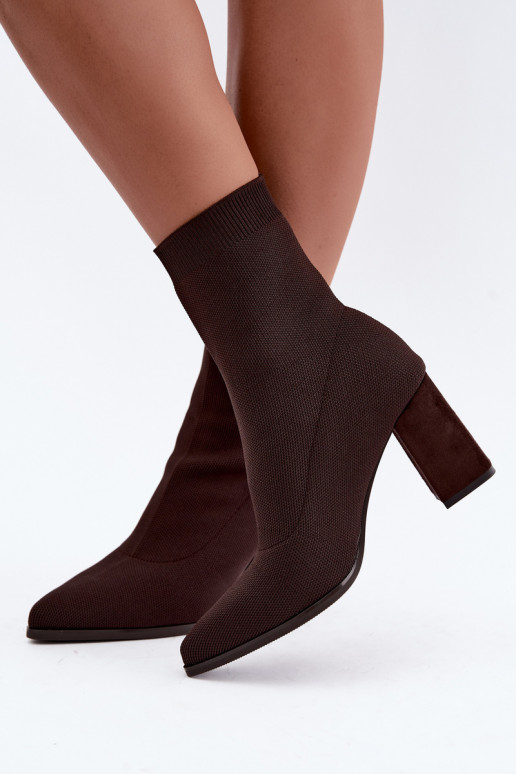 Bottines pour femmes chauffées en modèle slip-on marron Tai turiressa