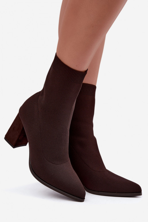 Bottines pour femmes chauffées en modèle slip-on marron Tai turiressa