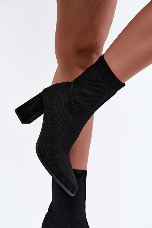 Bottines chaudes pour femmes modèle à enfiler, noires