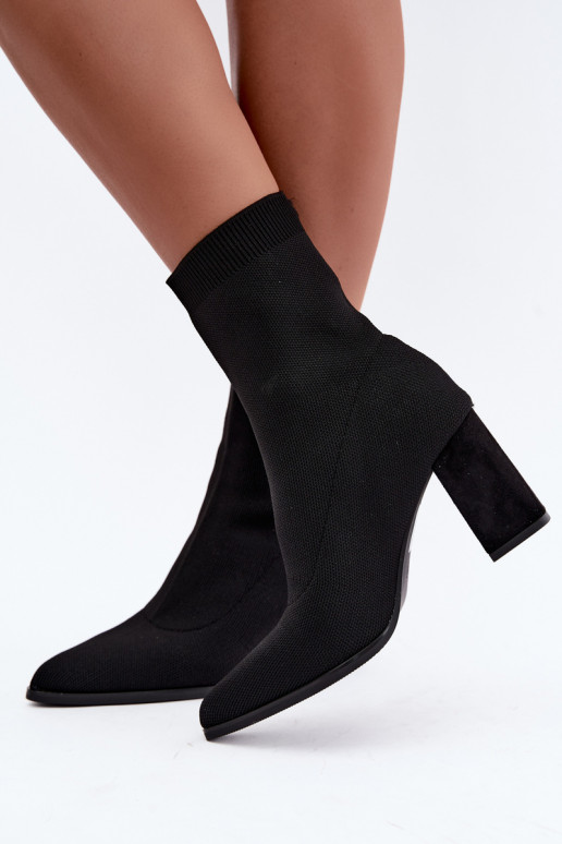 Bottines chaudes pour femmes modèle à enfiler, noires