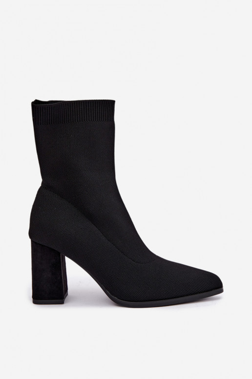 Bottines chaudes pour femmes modèle à enfiler, noires