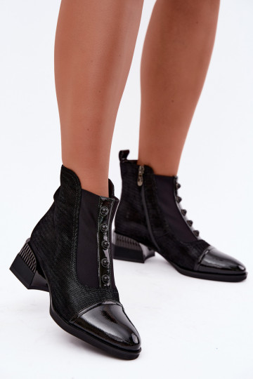 Bottes en daim avec talons isolées D&A CR62-3188 noir 2