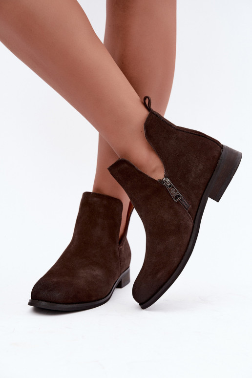 Bottes en daim avec découpes Vinceza 133142 chocolat