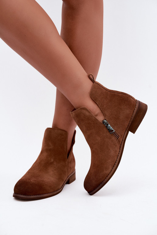 Bottes en daim avec découpes Vinceza 133142 marron