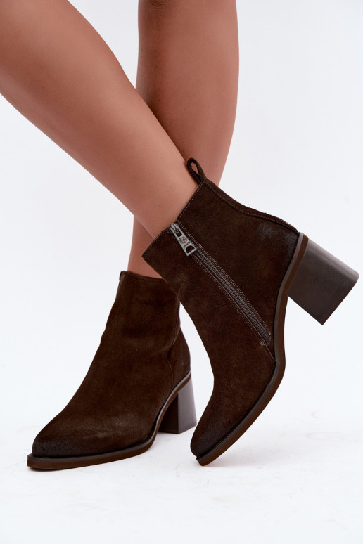 Bottines isolées en simili cuir avec talons Vinceza couleur chocolat