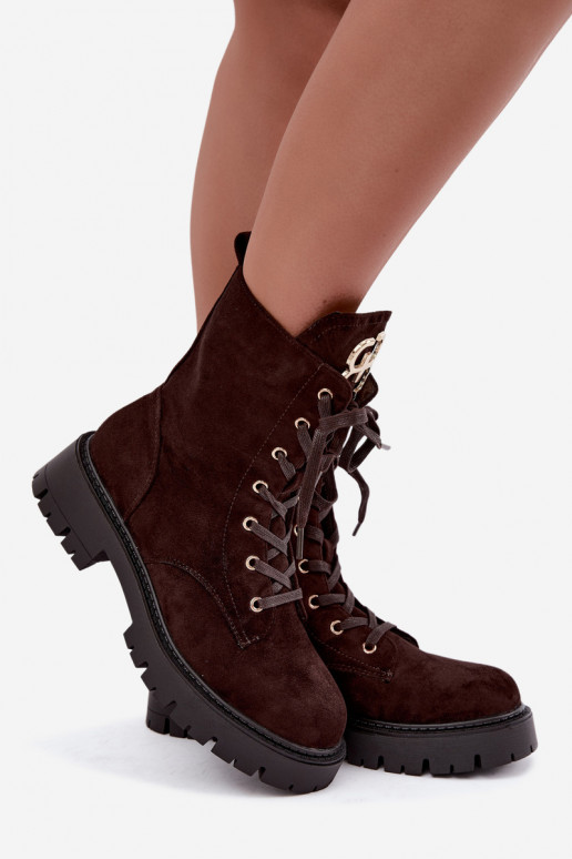 Bottines chaudes pour femmes avec ornements en simili daim Falira