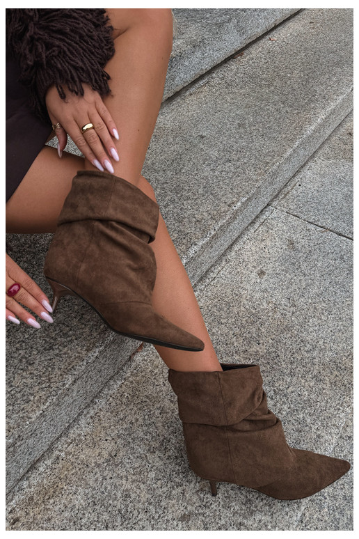 Bottines chaki à enfiler avec talons Loralia