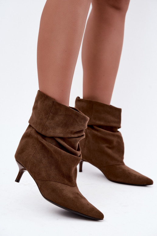 Bottines chaki à enfiler avec talons Loralia