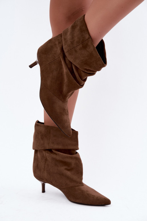 Bottines chaki à enfiler avec talons Loralia