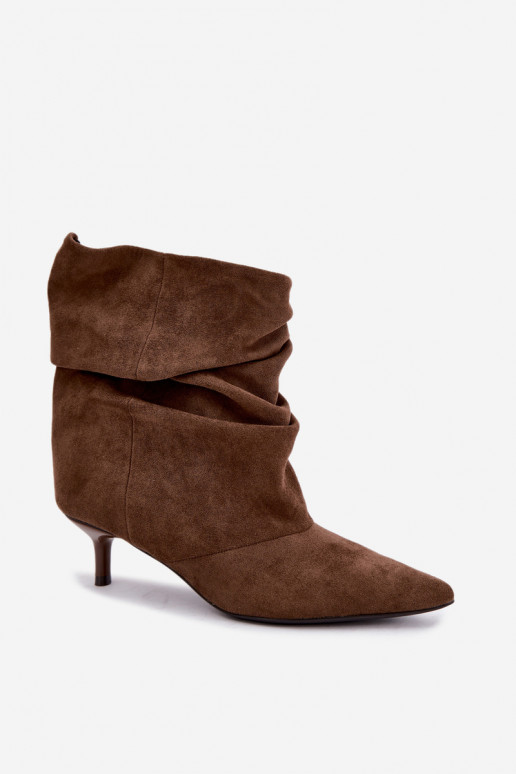 Bottines chaki à enfiler avec talons Loralia