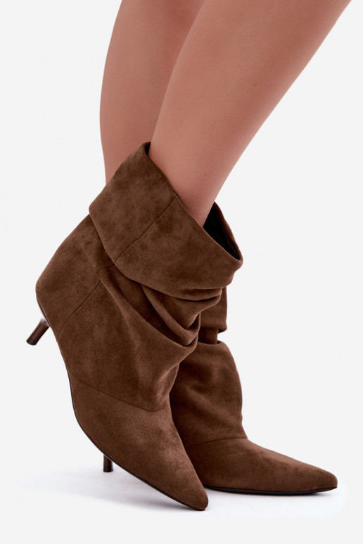 Bottines chaki à enfiler avec talons Loralia