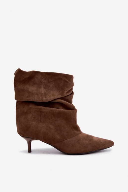 Bottines chaki à enfiler avec talons Loralia