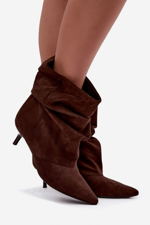 Bottines à enfiler avec talons en simili daim Loralia