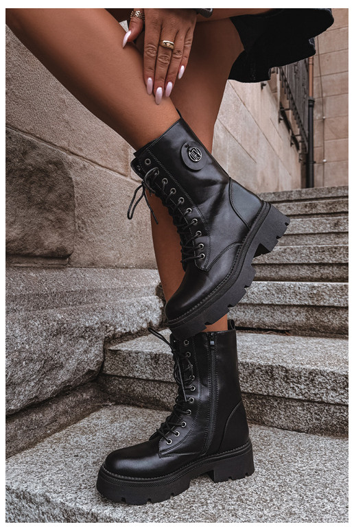 Bottines noires chaudes pour femmes Livela