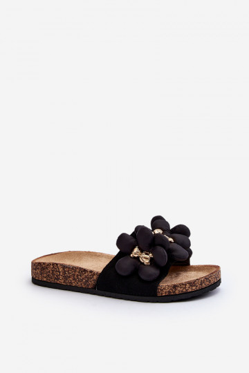 Chaussons pour femmes avec détails décoratifs Bunlia couleur noire