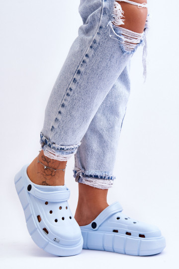 Chaussons pour femmes à plateforme en mousse bleu clair Beckett 2