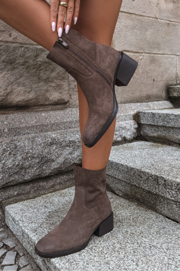 Bottines pour femmes en daim marron Iveris 2