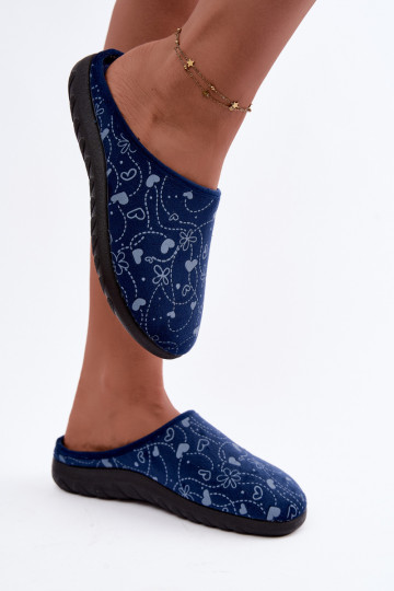 Chaussons bleus foncés pour femmes avec motifs Inblu ET000041