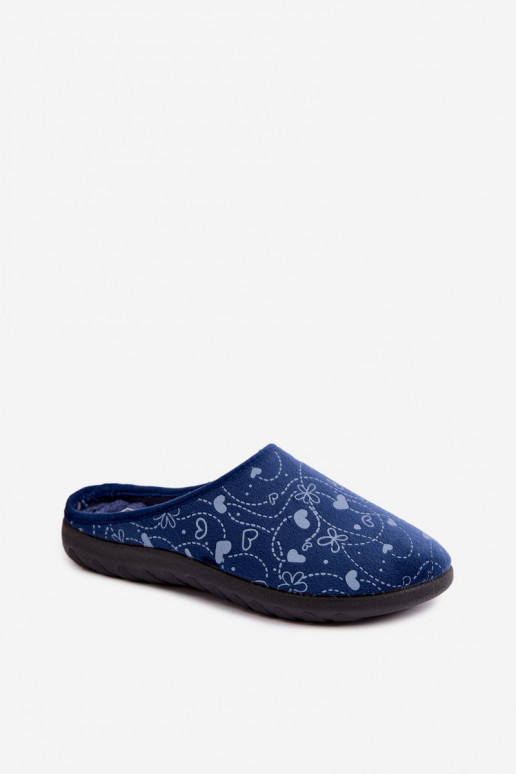Chaussons bleus foncés pour femmes avec motifs Inblu ET000041