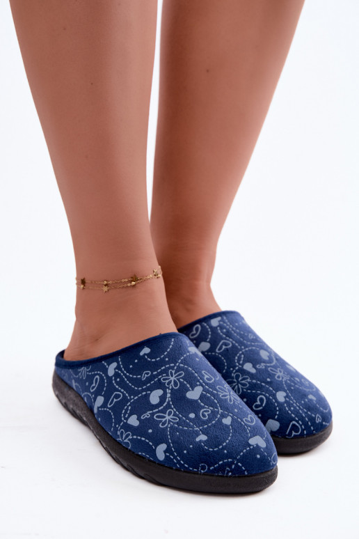 Chaussons bleus foncés pour femmes avec motifs Inblu ET000041