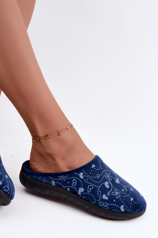 Chaussons bleus foncés pour femmes avec motifs Inblu ET000041