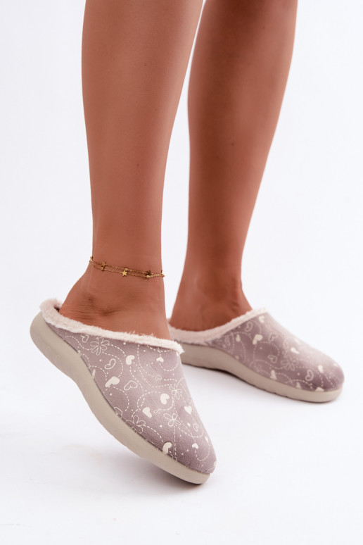 Chaussons gris pour femmes avec motifs Inblu ET000041