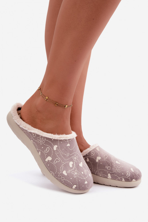 Chaussons gris pour femmes avec motifs Inblu ET000041