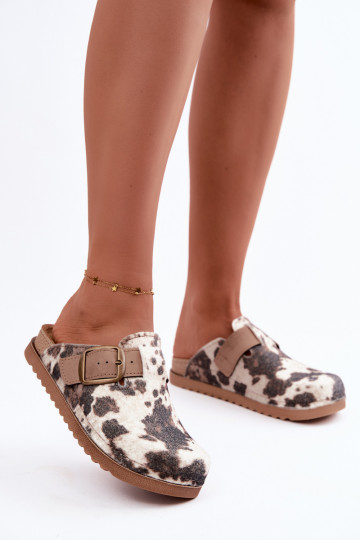 Sabots bruns pour femmes avec boucles Inblu DJ000016 2