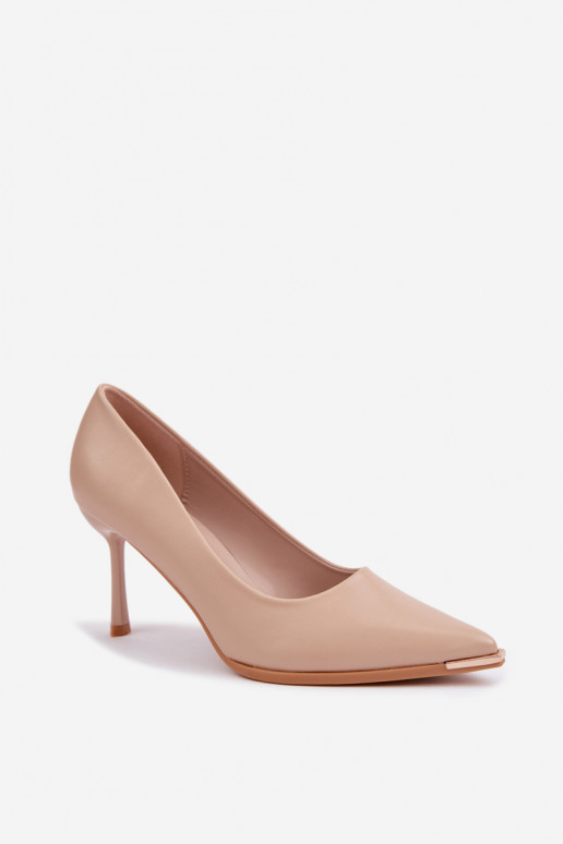 Escarpins couleur sable en simili cuir INarelia