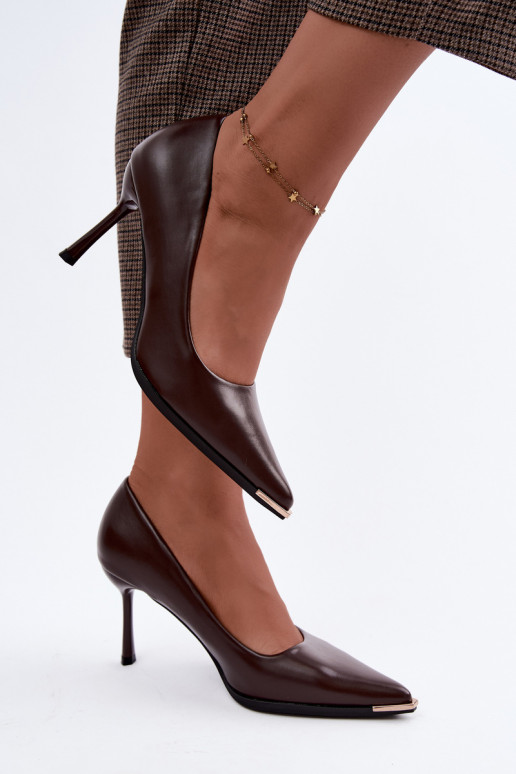 Chaussures à talons en simili cuir CzekoladoĮe INarelia
