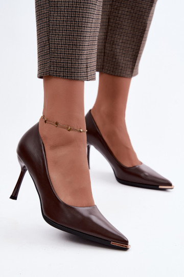 Chaussures à talons en simili cuir CzekoladoĮe INarelia 2