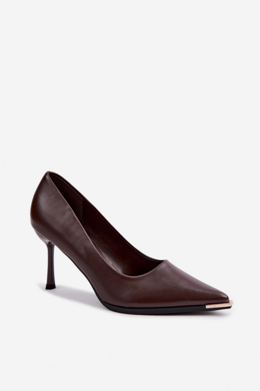Chaussures à talons en simili cuir CzekoladoĮe INarelia