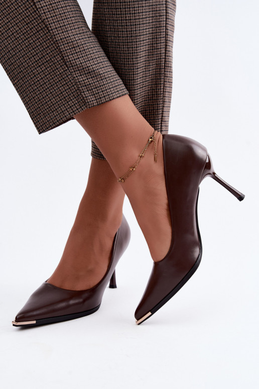 Chaussures à talons en simili cuir CzekoladoĮe INarelia