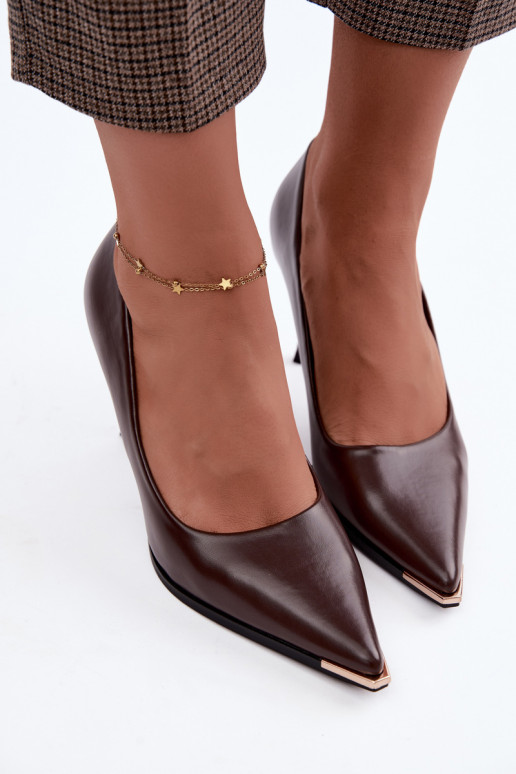 Chaussures à talons en simili cuir CzekoladoĮe INarelia