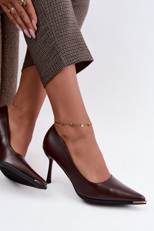 Chaussures à talons en simili cuir CzekoladoĮe INarelia