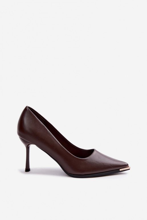 Chaussures à talons en simili cuir CzekoladoĮe INarelia