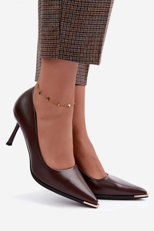 Chaussures à talons en simili cuir CzekoladoĮe INarelia